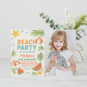Enfants Plage Anniversaire Invitation & Décor