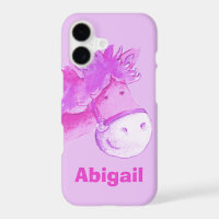 Enfants poney violet filles nom coque iphone