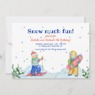 Enfants pratiquant des sports d'hiver Invitation