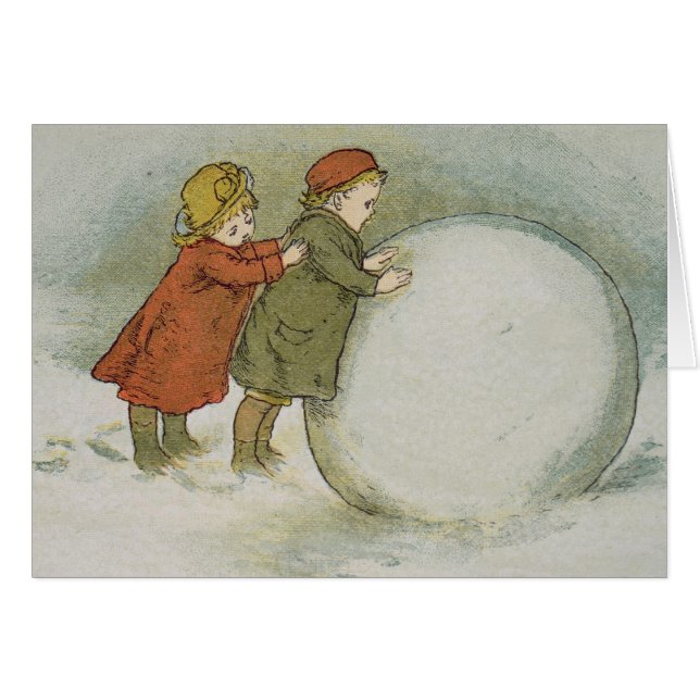 Enfants roulant des boules de neige (Devant horizontal)