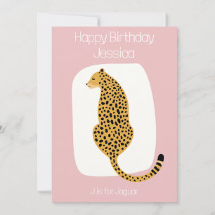 Enfants thème d'anniversaire carte alphabet J