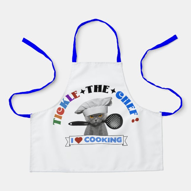 Enfants "Tickle the Chef" Amusant tablier de chat, (Recto)