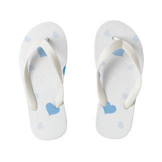 Enfants tongs de coeur bleu