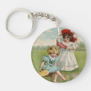 Enfants victoriens Vintage Été Filles Jardin