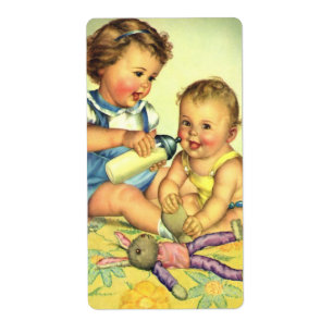Enfants vintage, tout-petits heureux et mignons so