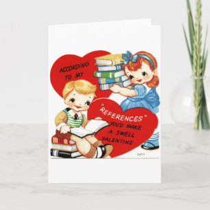 Enfants vintages avec livres Carte de voeux Valent
