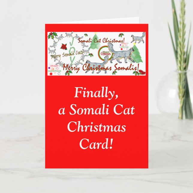 Enfin les cartes de Noël pour chats somaliens (Devant)