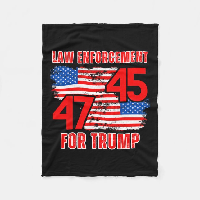 Enforcement For Trump 45 47  Fleece Blanket (Front)