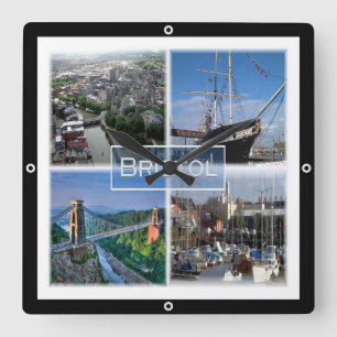 ENG029 BRISTOL, England, Europe, Square Wall Clock