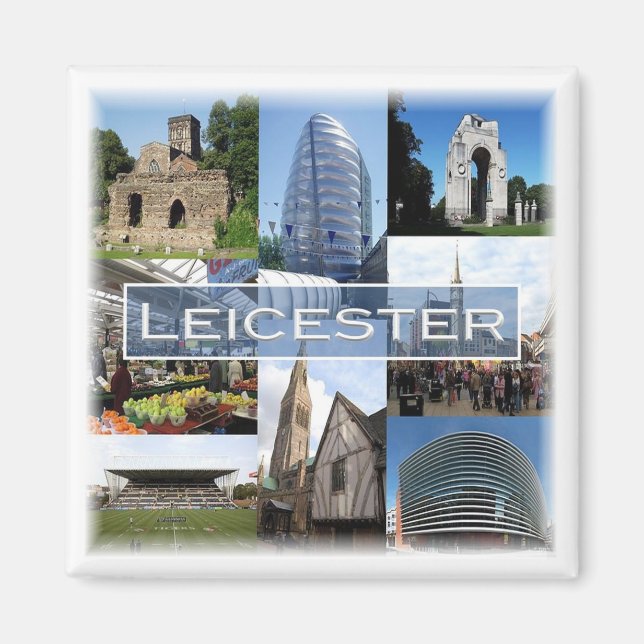 ENG043 LEICESTER, England, Europe, Fridge Magnet (Front)