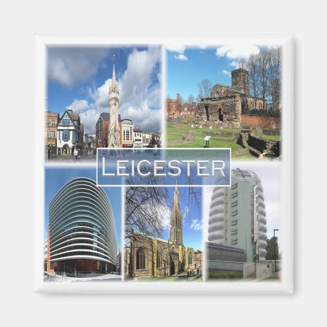 ENG044 LEICESTER, England, Europe, Fridge Magnet (Front)