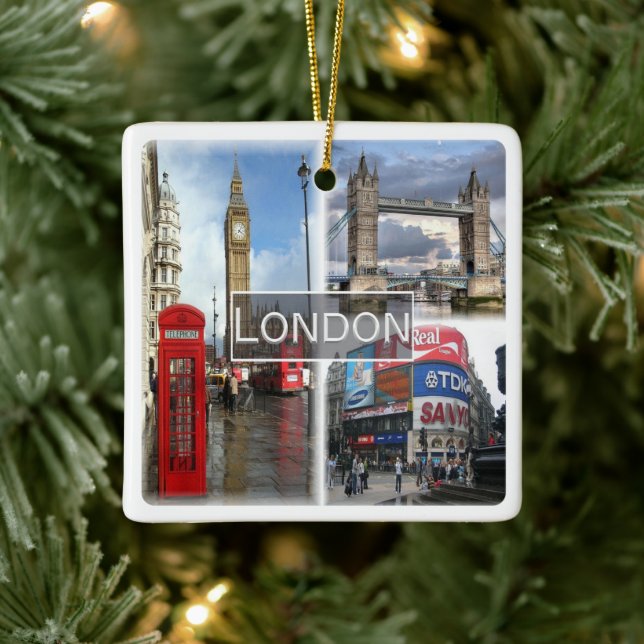 ENG048 LONDON, England, Europe, Ceramic Ornament (Tree)