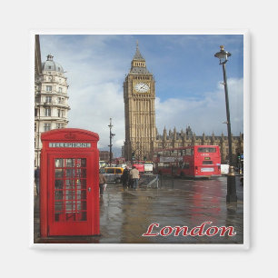 ENG063 LONDON BIG BEN, Double Decker Bus, Fridge   Magnet