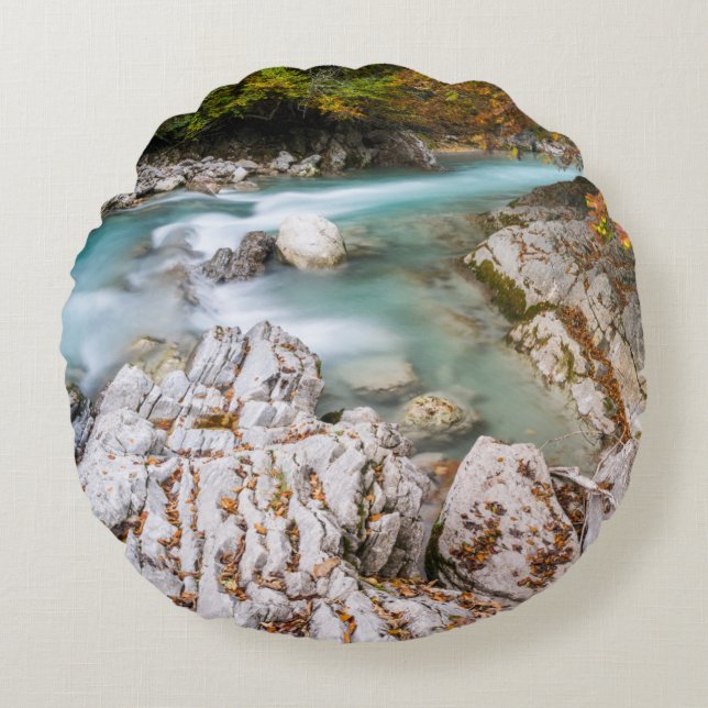 Eng valley in Karwendel range Round Pillow (Front)