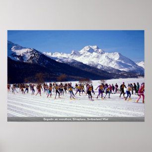Engadin ski marathon, Silvaplana, Switzerland Wint Poster