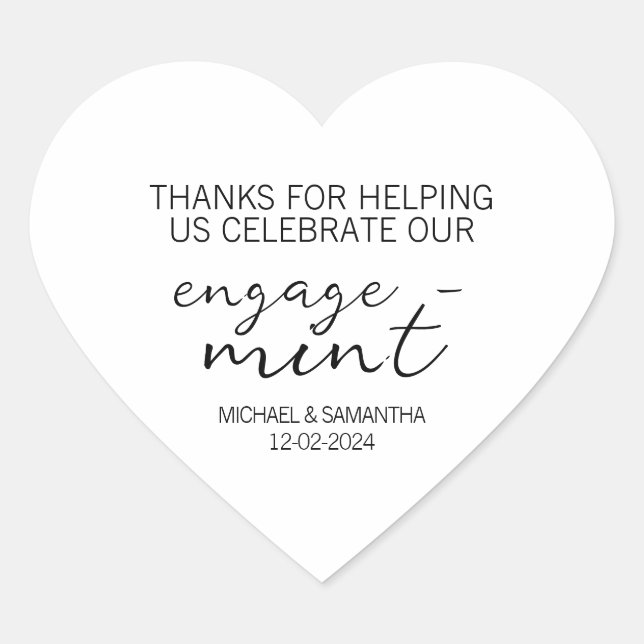 Engage-Mint Engagement Heart  Heart Sticker (Front)