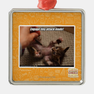 Engage tiny attack mode! metal ornament