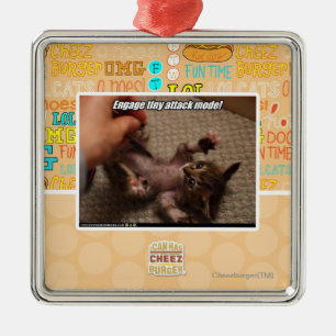 Engage tiny attack mode! metal ornament