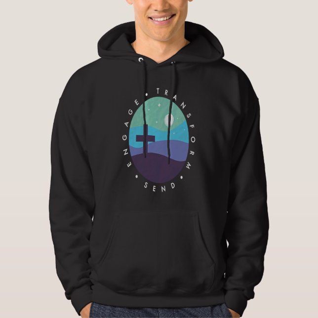 Engage transform send Christian cross minimalist J Hoodie (Front)