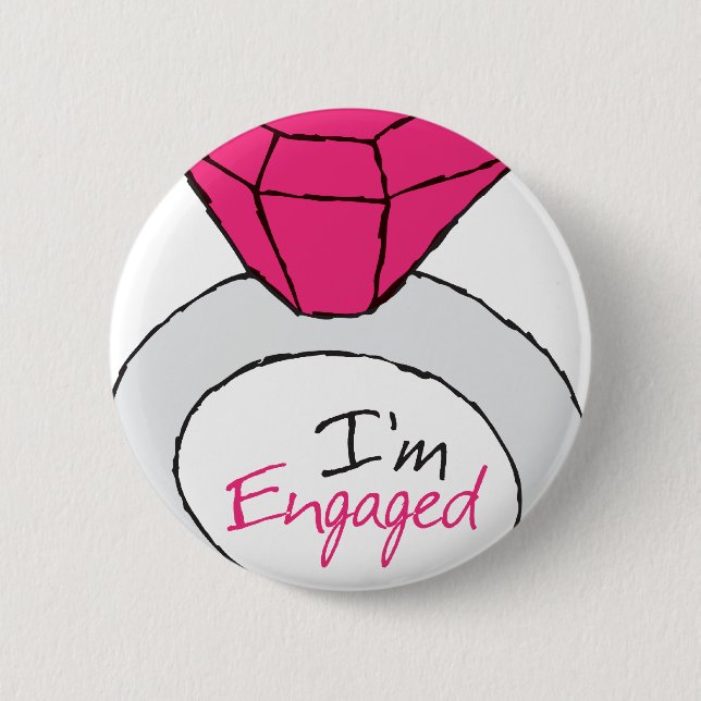Engaged 2 Inch Round Button (Front)