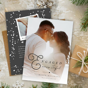 Engaged And Very Joyful Classic Minimalist Photo Invitation