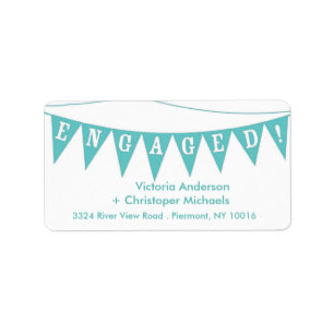 Engaged Banner Return Address Labels. Label