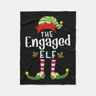 Engaged Christmas Elf Matching Pajama X-mas Party  Fleece Blanket