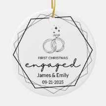 Engaged Christmas Ornament, First Christmas