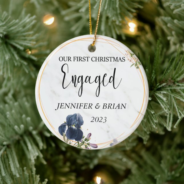 Engaged Christmas Ornament First Christmas Engaged (Tree)