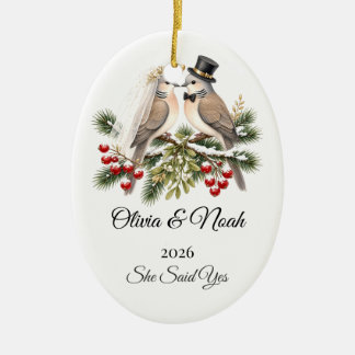 Engaged Christmas Ornament Personalized Names