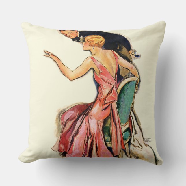 Engaged Couple Throw Pillow (Front)