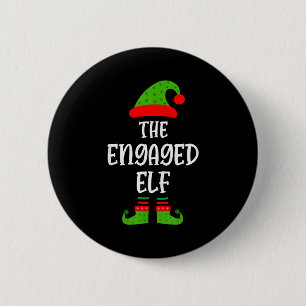 Engaged Elf Family Matching Christmas Engagement  2 Inch Round Button