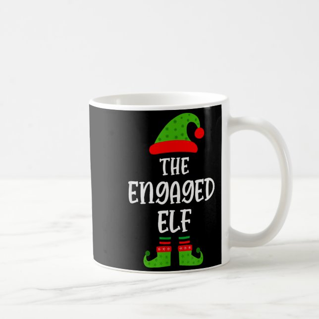 Engaged Elf Family Matching Christmas Engagement  Coffee Mug (Right)