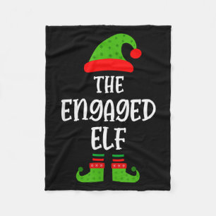 Engaged Elf Family Matching Christmas Engagement Fleece Blanket