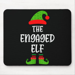 Engaged Elf Family Matching Christmas Engagement  Mouse Pad