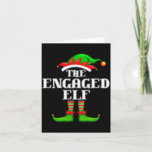 Engaged Elf Matching Family Group Christmas Party Card