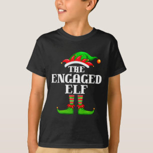 Engaged Elf Matching Family Group Christmas Party  T-Shirt