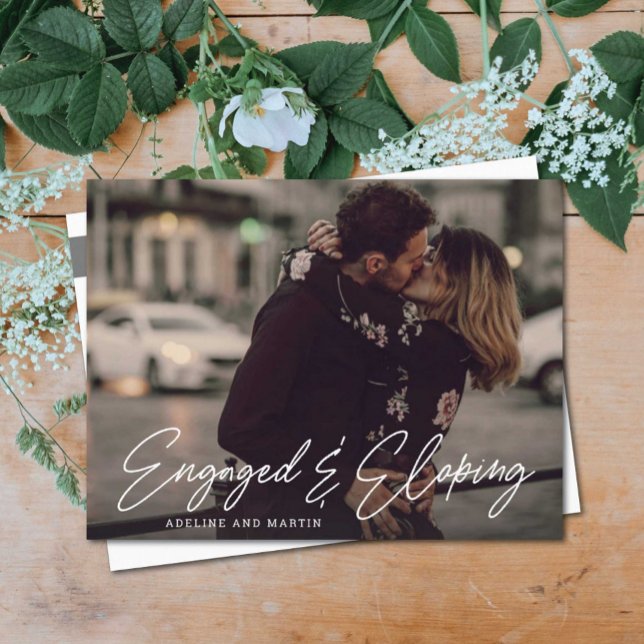 Engaged & Eloping Announcement Postcard (Creator Uploaded)