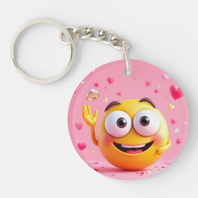 Engaged Emoji Keychain (Front)