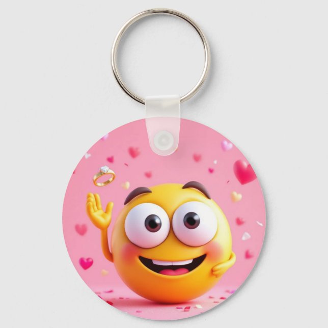 Engaged Emoji Keychain (Front)