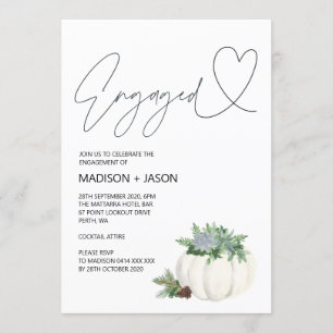 Engaged Fall Thanksgiving Engagement Party Invitation