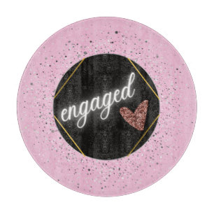 Engaged Glam Pastel Cutting Board