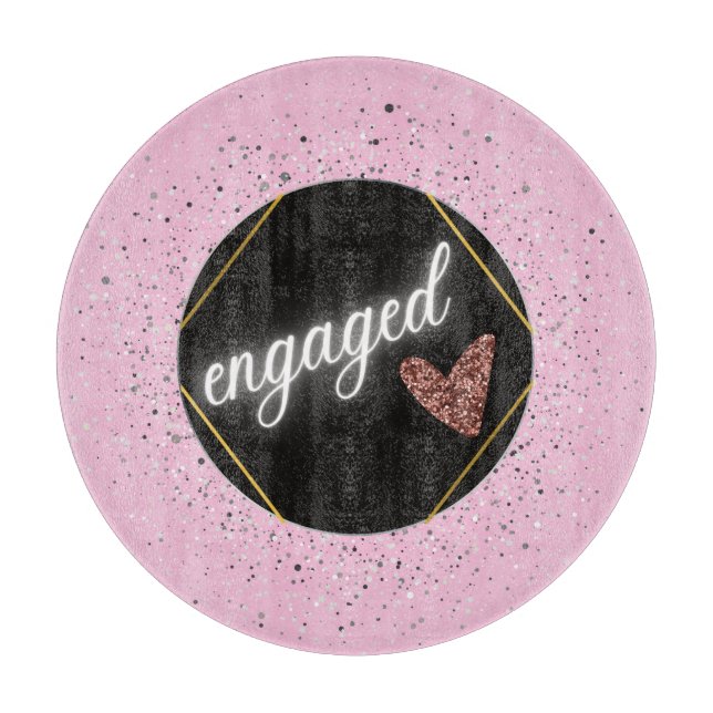 Engaged Glam Pastel Cutting Board (Front)