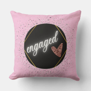 Engaged Glam Pastel Throw Pillow