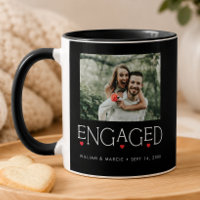 Engaged Heart Typography Black Photo