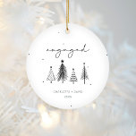 Engaged Minimalist Personalized Christmas Ceramic Ornament<br><div class="desc">Engaged Minimalist Personalized Christmas Ornament</div>