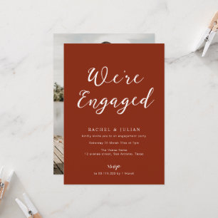 engaged modern photo engagement invitation
