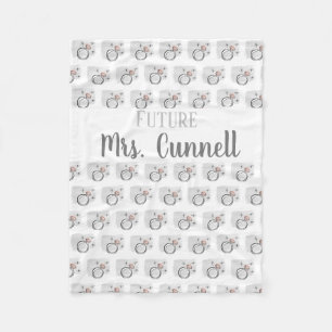 Engaged Mrs. Future Bride Ring Fleece Blanket