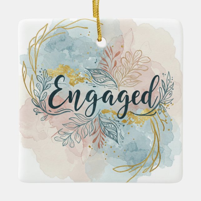 Engaged ornament with personalized photo (Front)