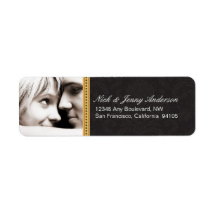 Engaged Photo Return Address Label (black)